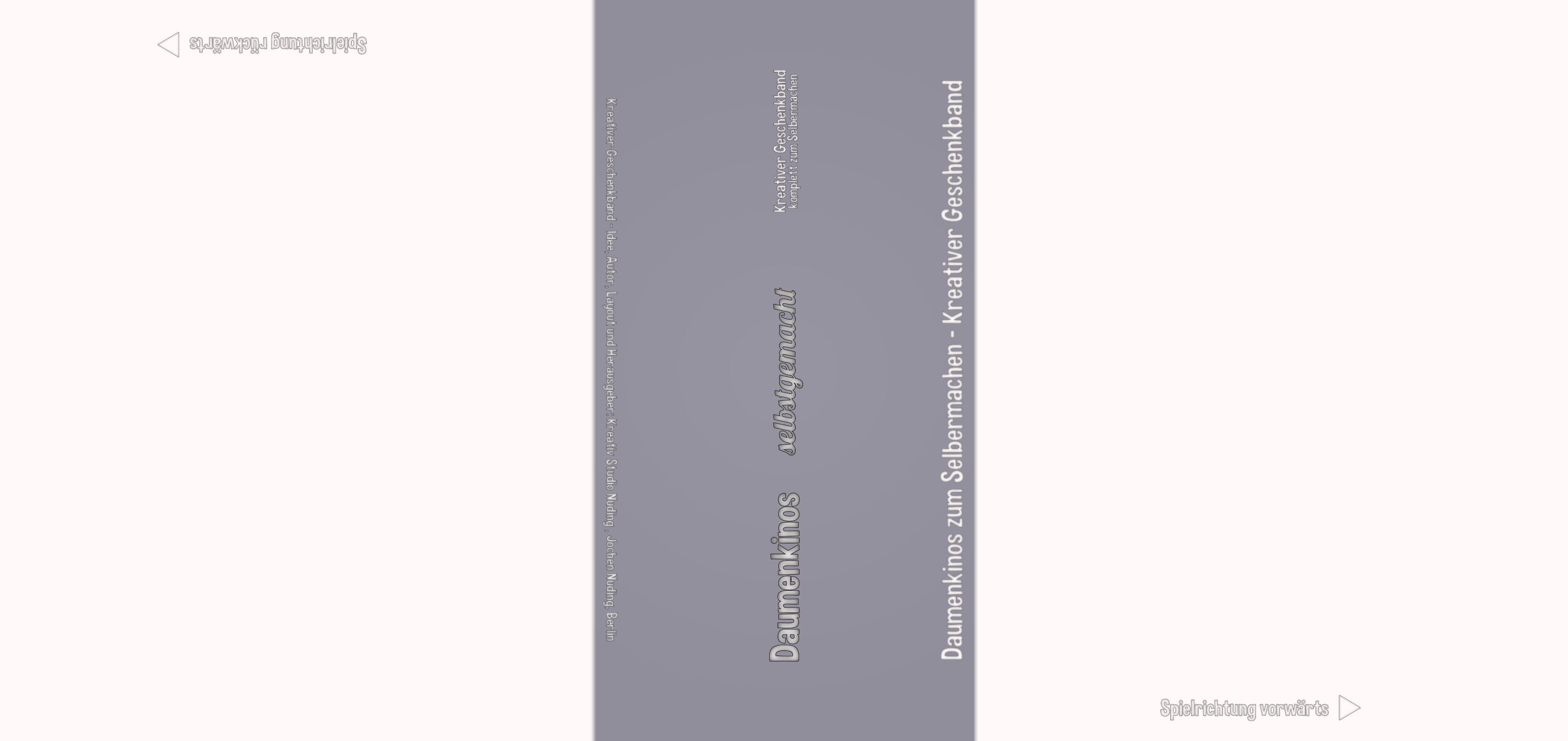 Covervariante SILBERRÜCKEN - Daumenkinos selbstgemacht - Kreativer Geschenk Band - komplett zum Selbermachen
