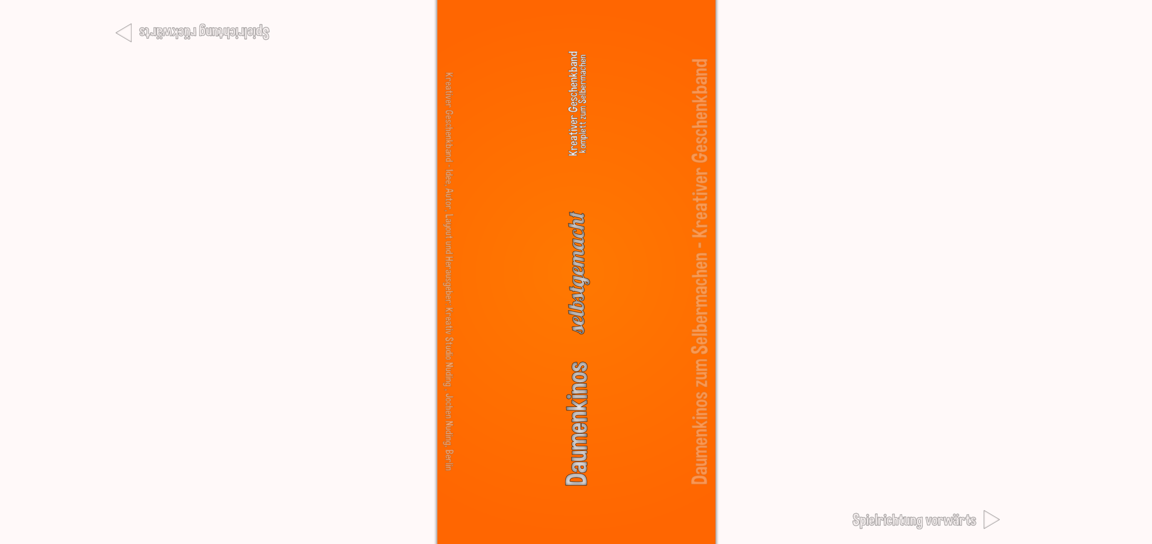 Covervariante ORANGE SCHALE - Daumenkinos selbstgemacht - Kreativer Geschenk Band - komplett zum Selbermachen