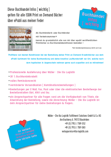 Infos für den Buchhandel um die Ecke als lokale Buchhändlerinnen oder Buchhändler zum Buchhandelsrabatt und Remissionsrecht